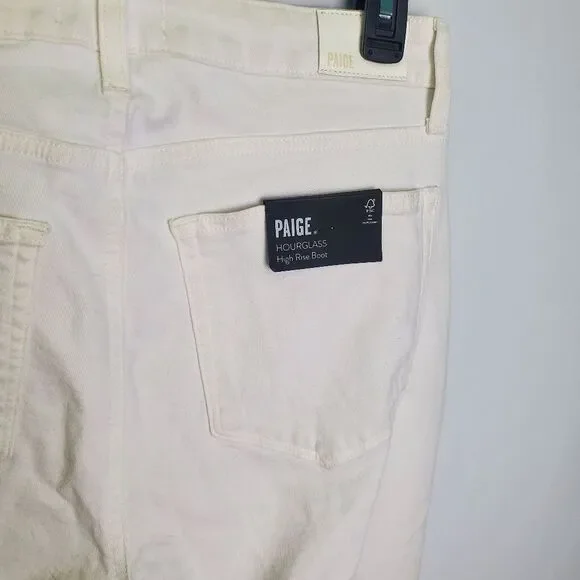 Paige White Hourglass High Rise Boot Jeans Size 29 - Picture 9 of 9
